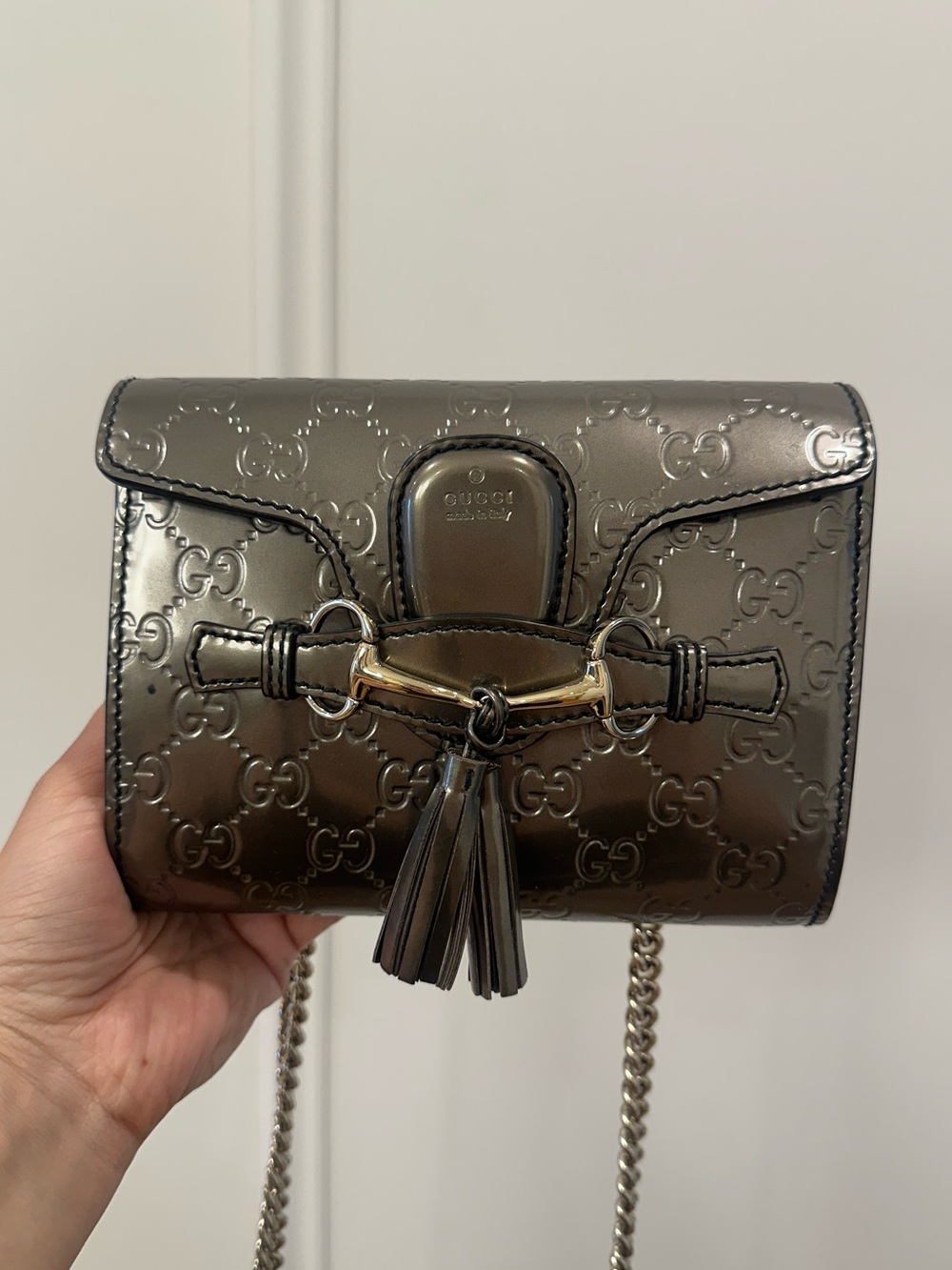 Gucci GG Signature Mini Emily Bag (Silver)